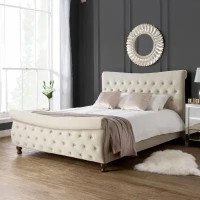 Copenhagen Fabric Bed - Warm Stone