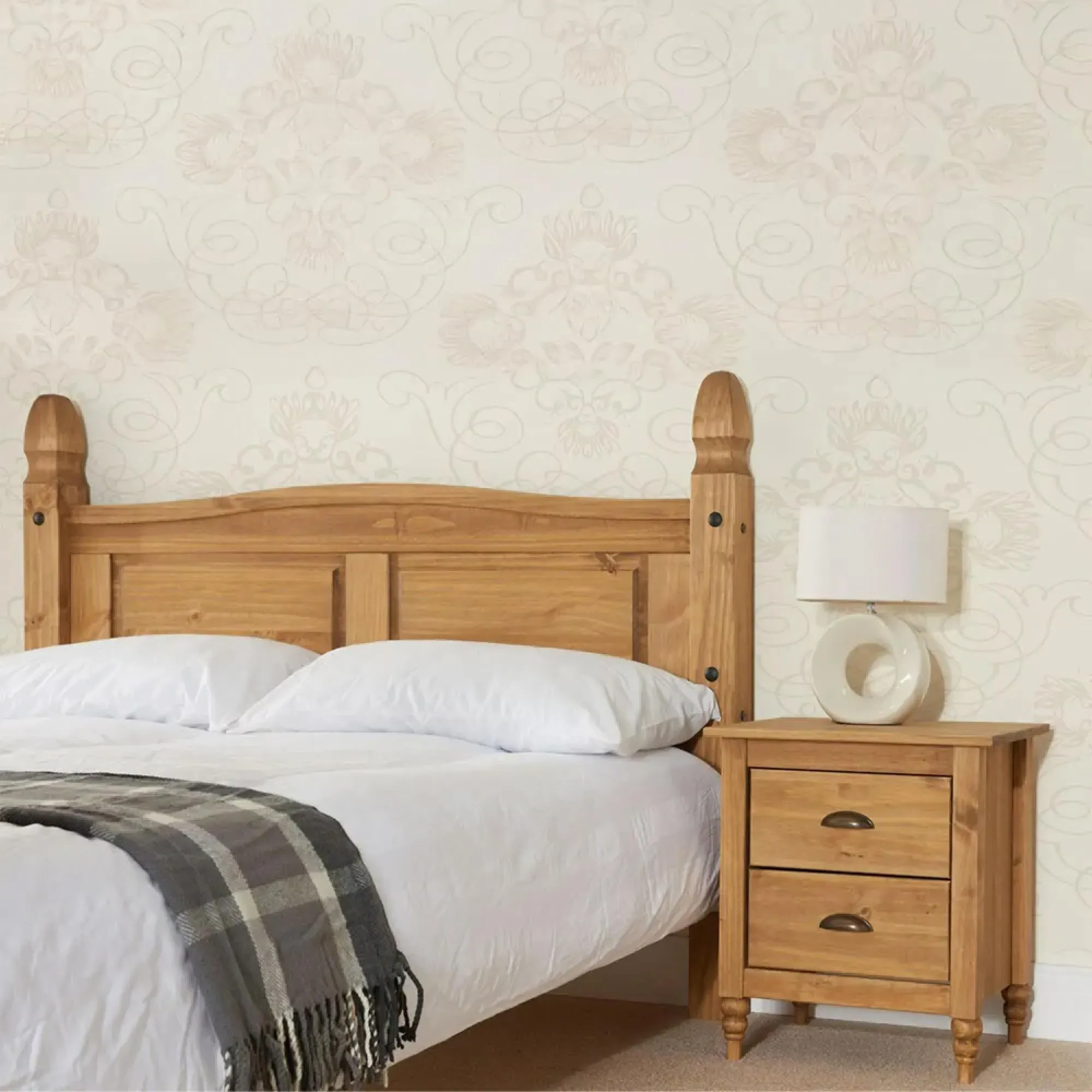 Corona Pine High Foot End Bed - Waxed Pine