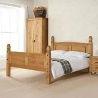 Corona Pine High Foot End Bed - Waxed Pine
