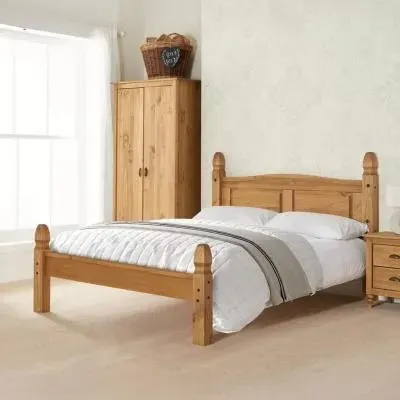 Corona Pine Low Foot End Bed - Waxed Pine image