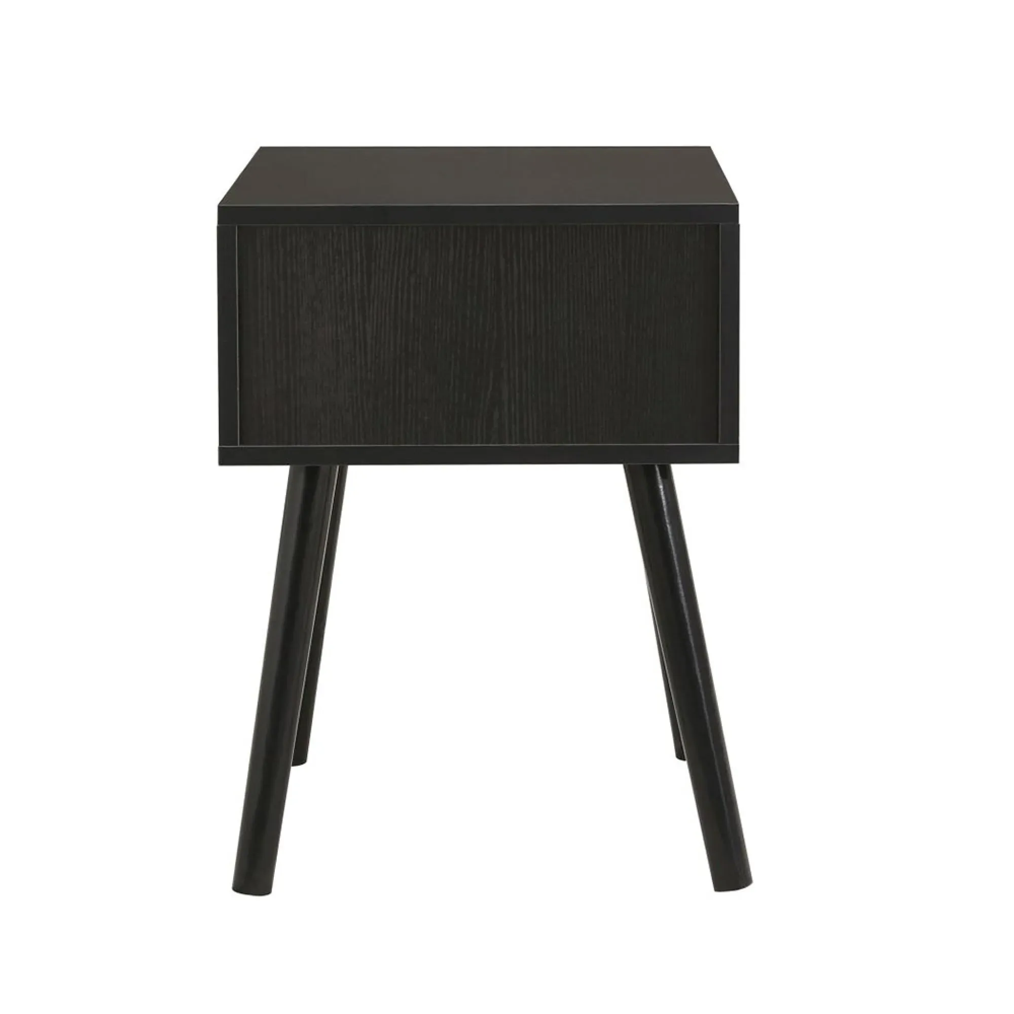 Croxley 1 Drawer Bedside Table - Black, Rattan