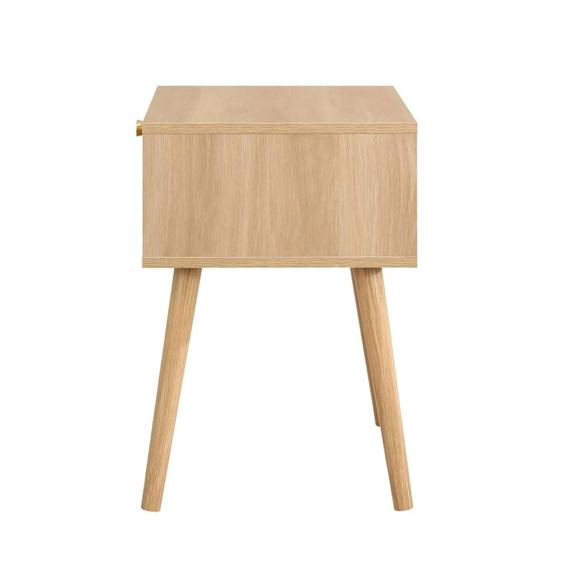 Croxley 1 Drawer Bedside Table - Oak, Rattan