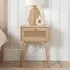 Croxley 1 Drawer Bedside Table - Oak, Rattan