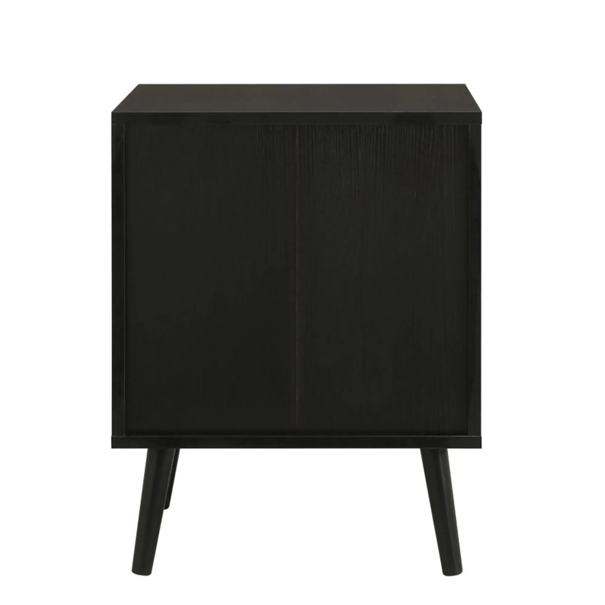 Croxley 2 Drawer Bedside Table - Black, Rattan