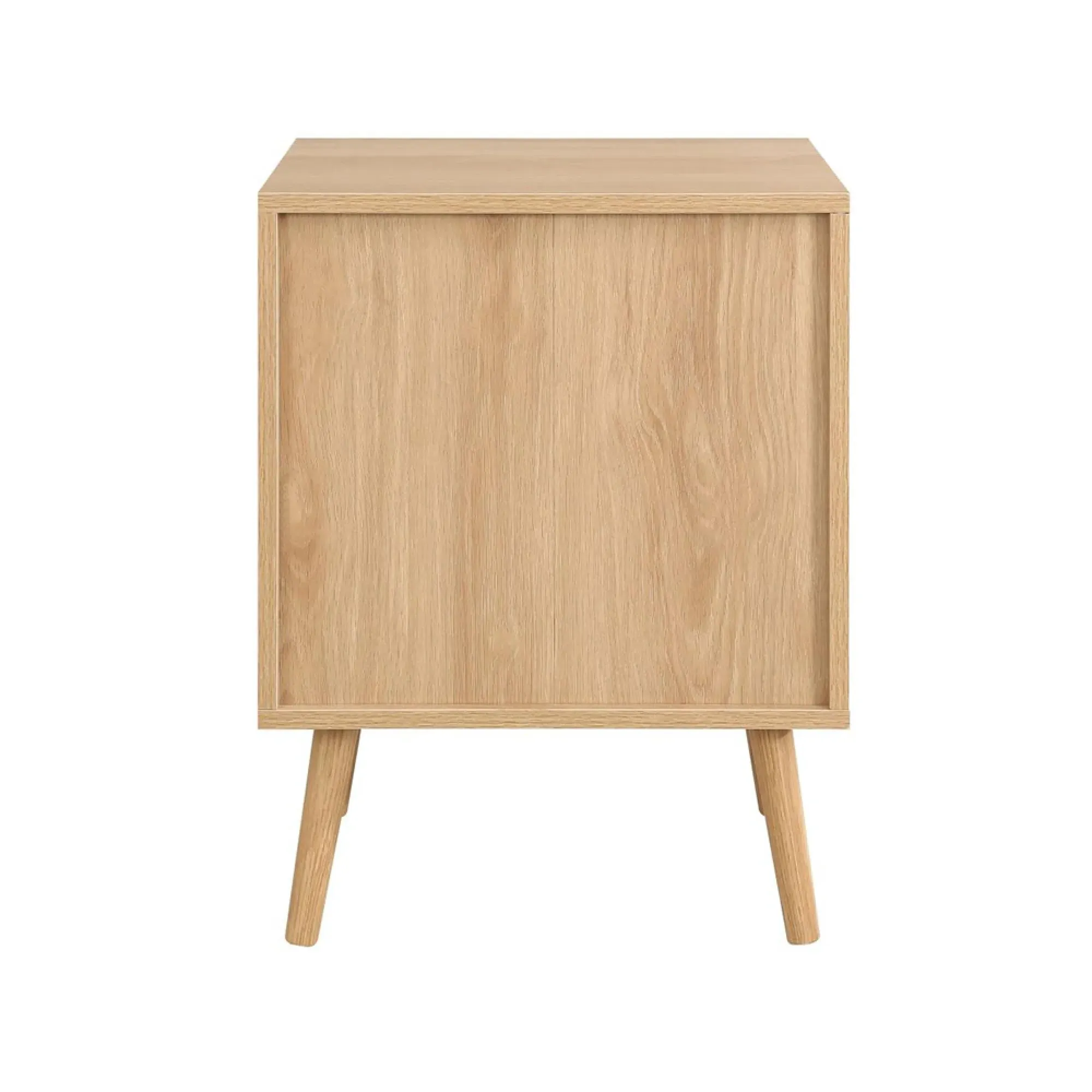 Croxley 2 Drawer Bedside Table - Oak, Rattan