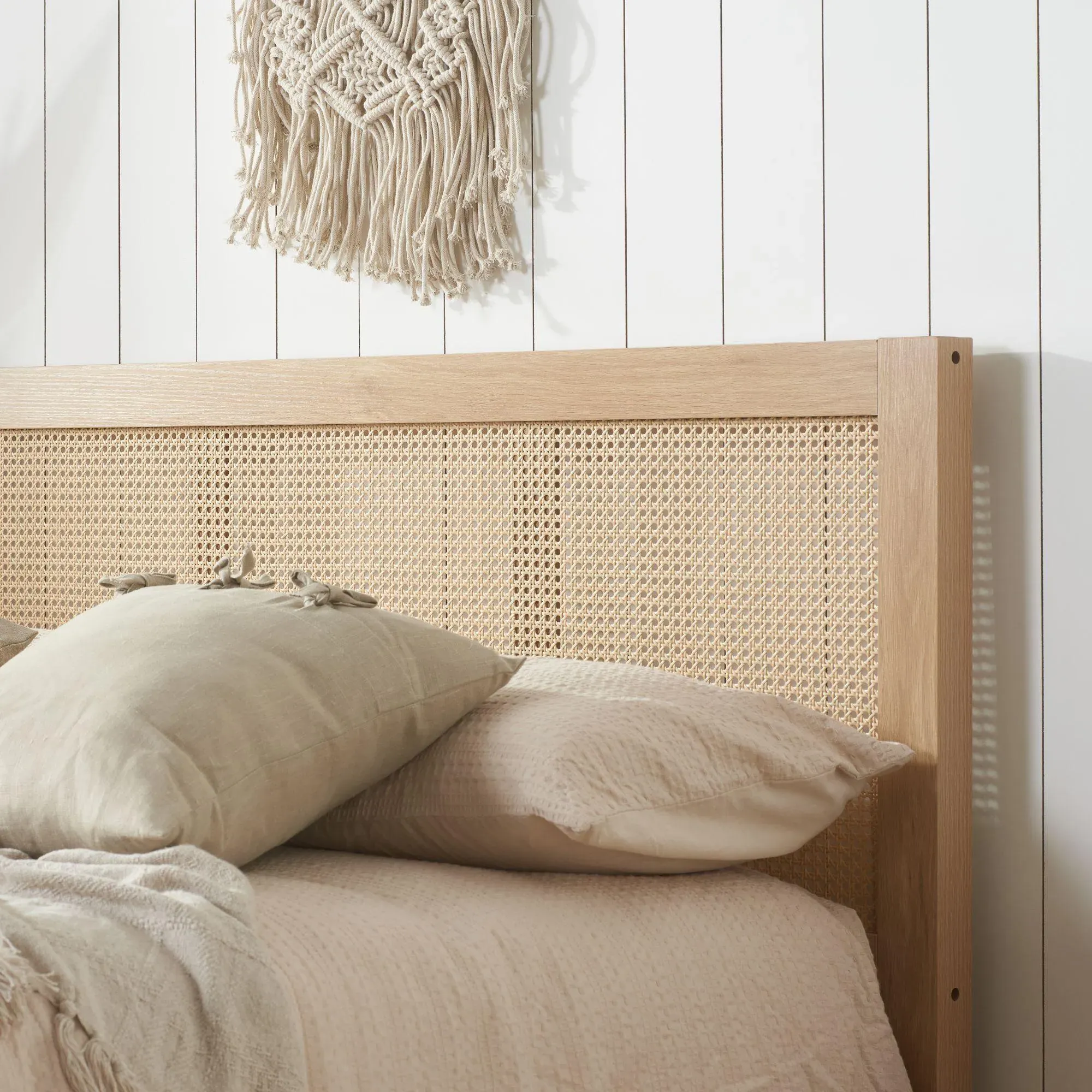 Croxley Ottoman Storage Bed with Rattan - Oak