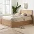 Croxley Ottoman Storage Bed with Rattan - Oak