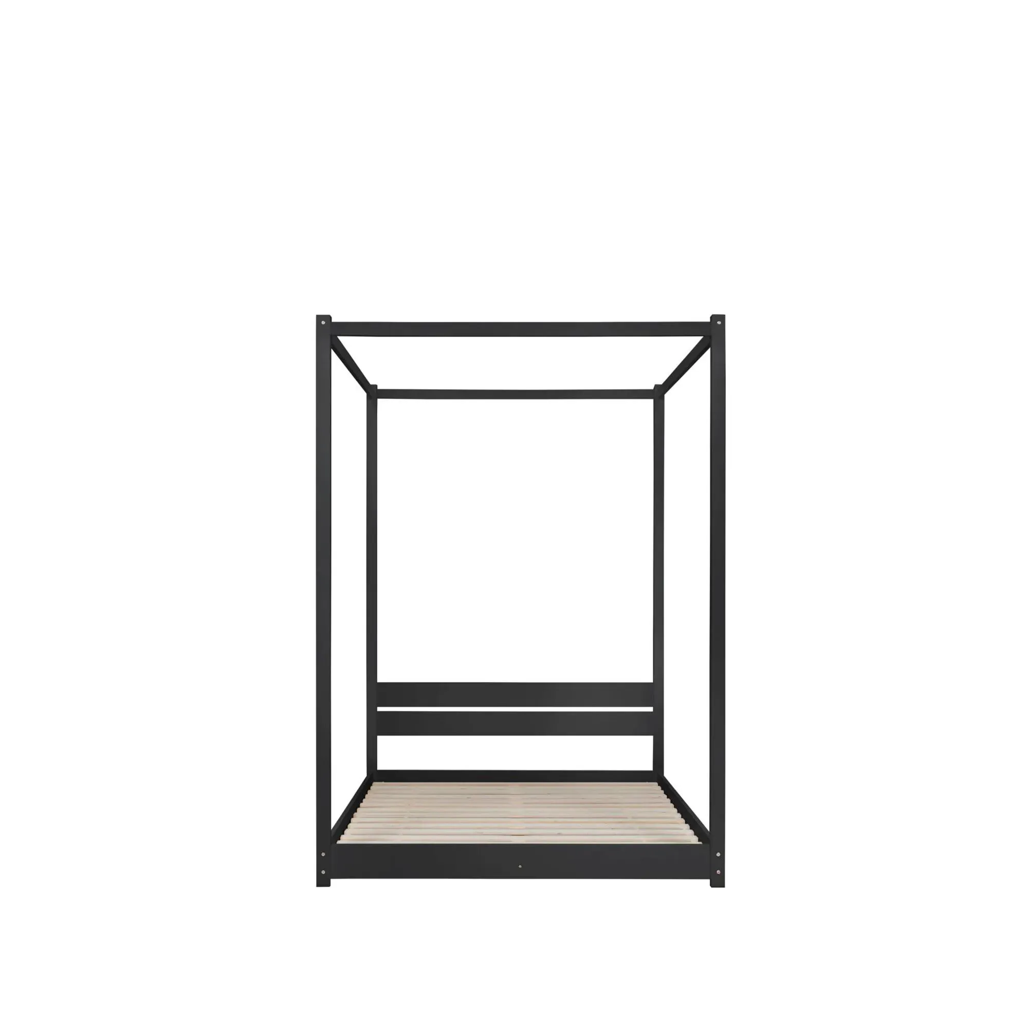 Darwin Four Poster Bed - Black, Wooden