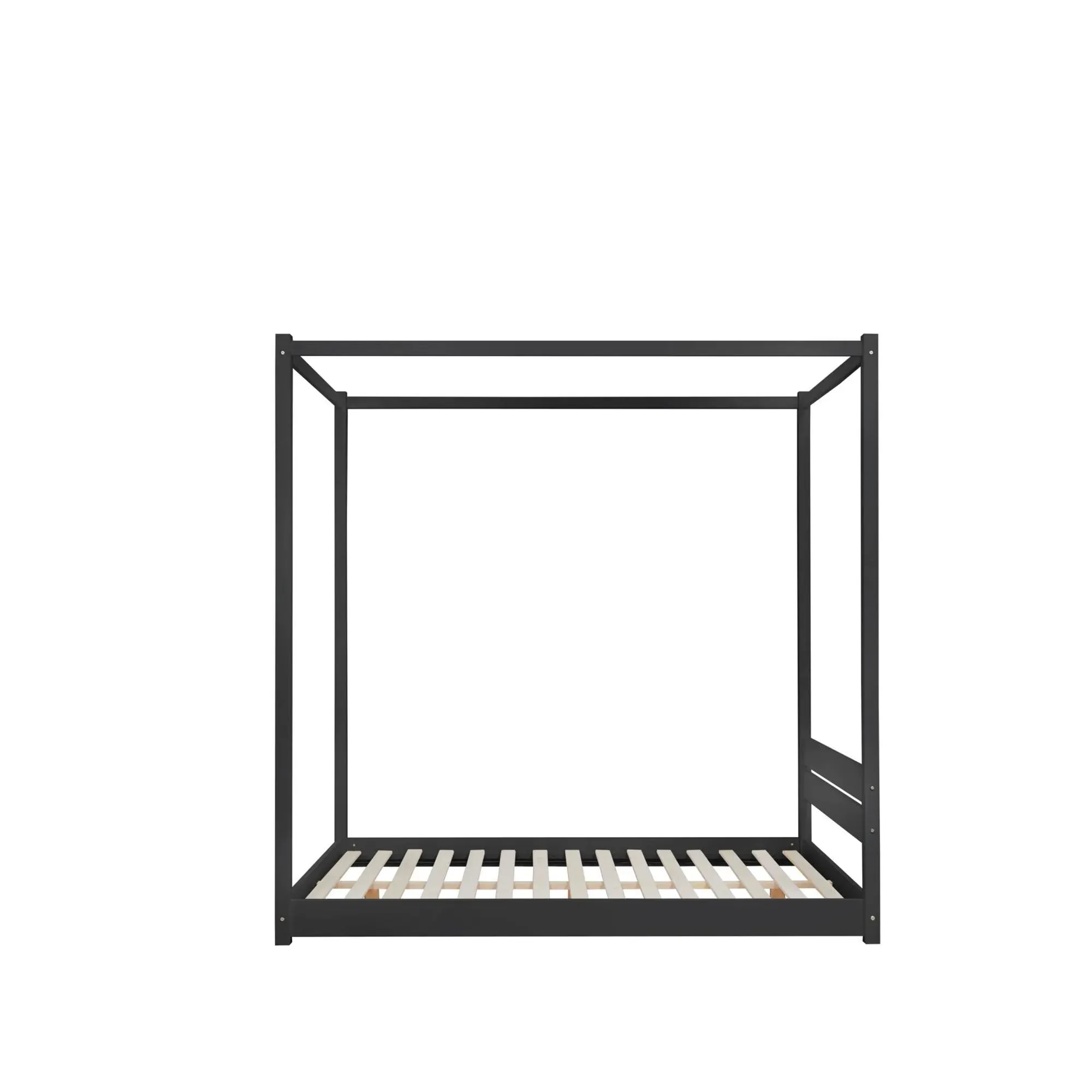 Darwin Four Poster Bed - Black, Wooden