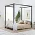 Darwin Four Poster Bed - Black, Wooden