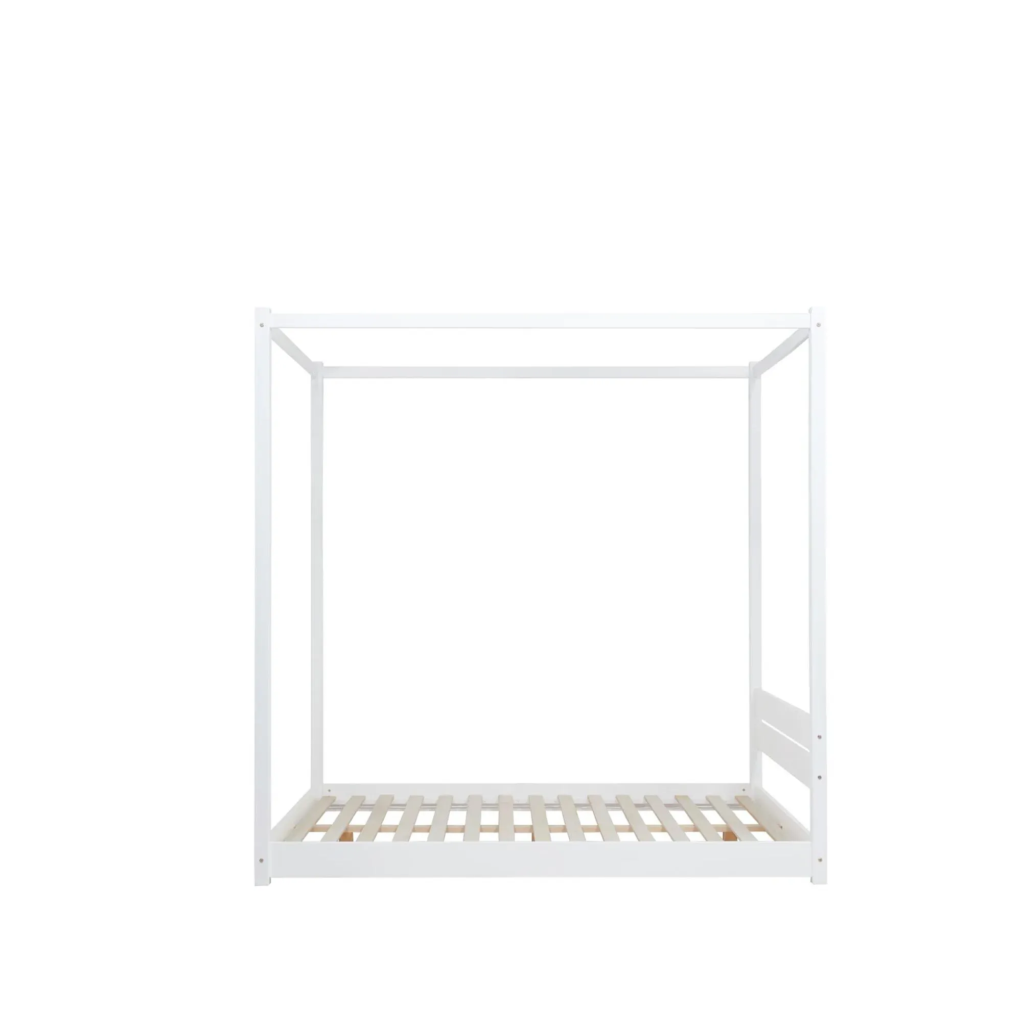 Darwin Four Poster Bed - White, Wooden