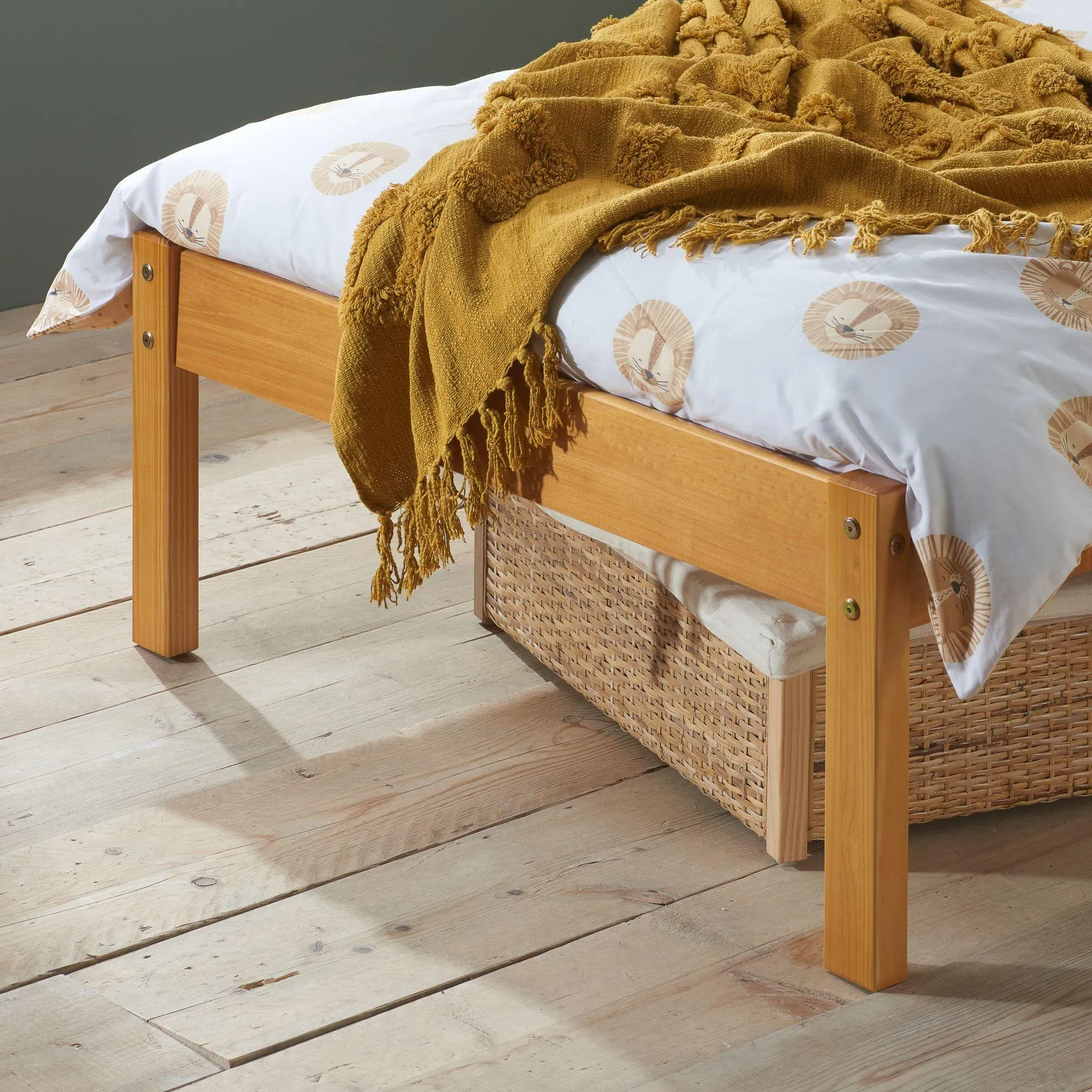 Denver Slatted Bed Frame - Antique Pine
