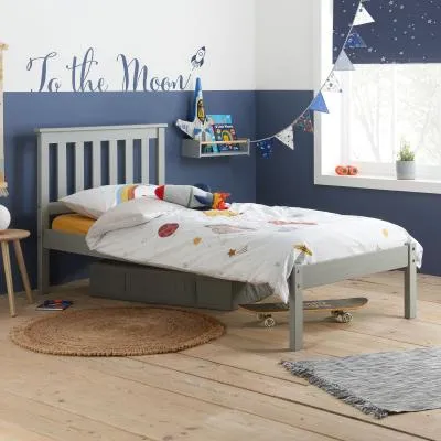 Denver Slatted Bed Frame - Grey