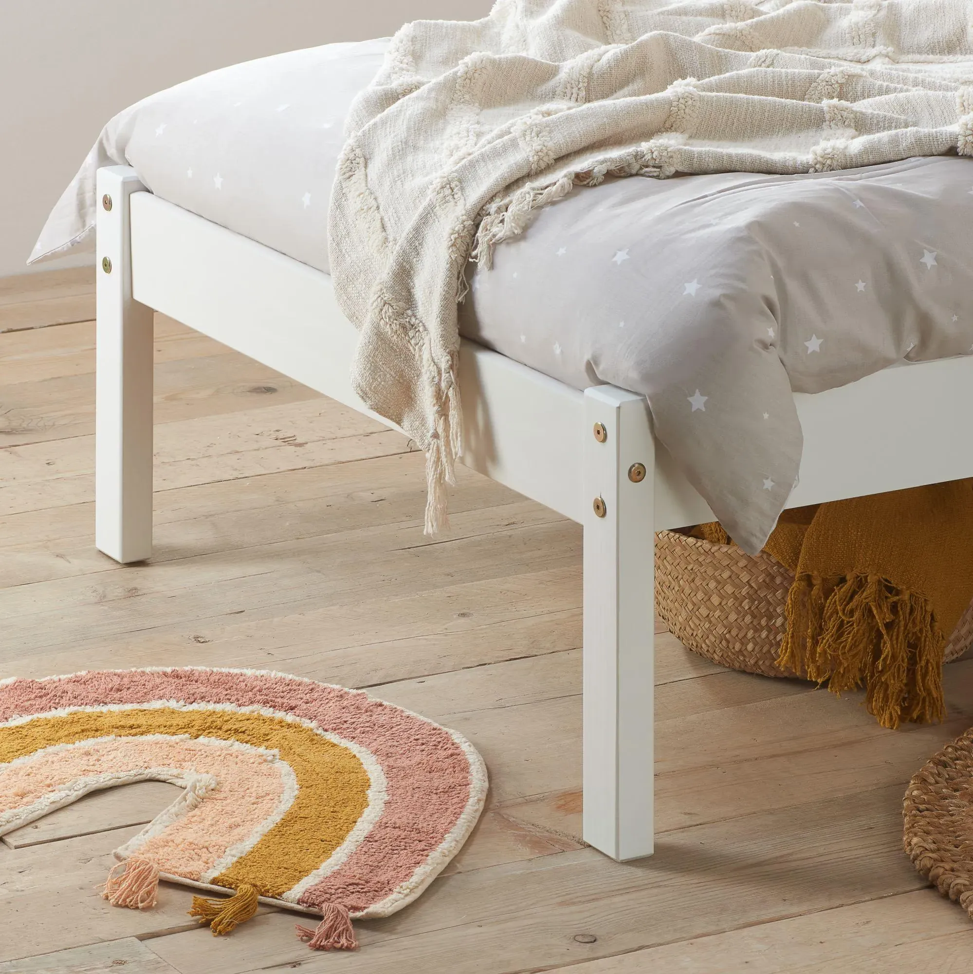 Denver Slatted Bed Frame - White