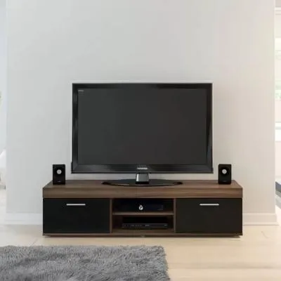 Edgeware 2 Door TV Unit - Walnut, Black image