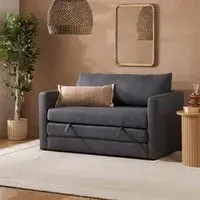 Eli 2-Seater Pull-Out Sofa Bed - Grey, Fabric