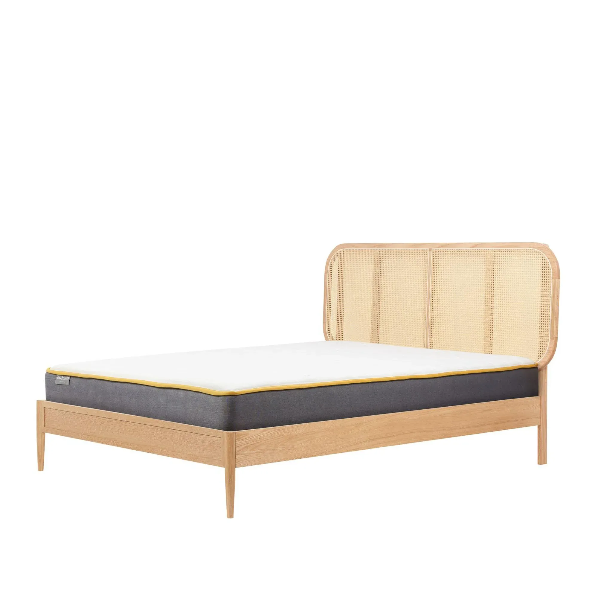 Elina Rattan Bed Frame - Oak
