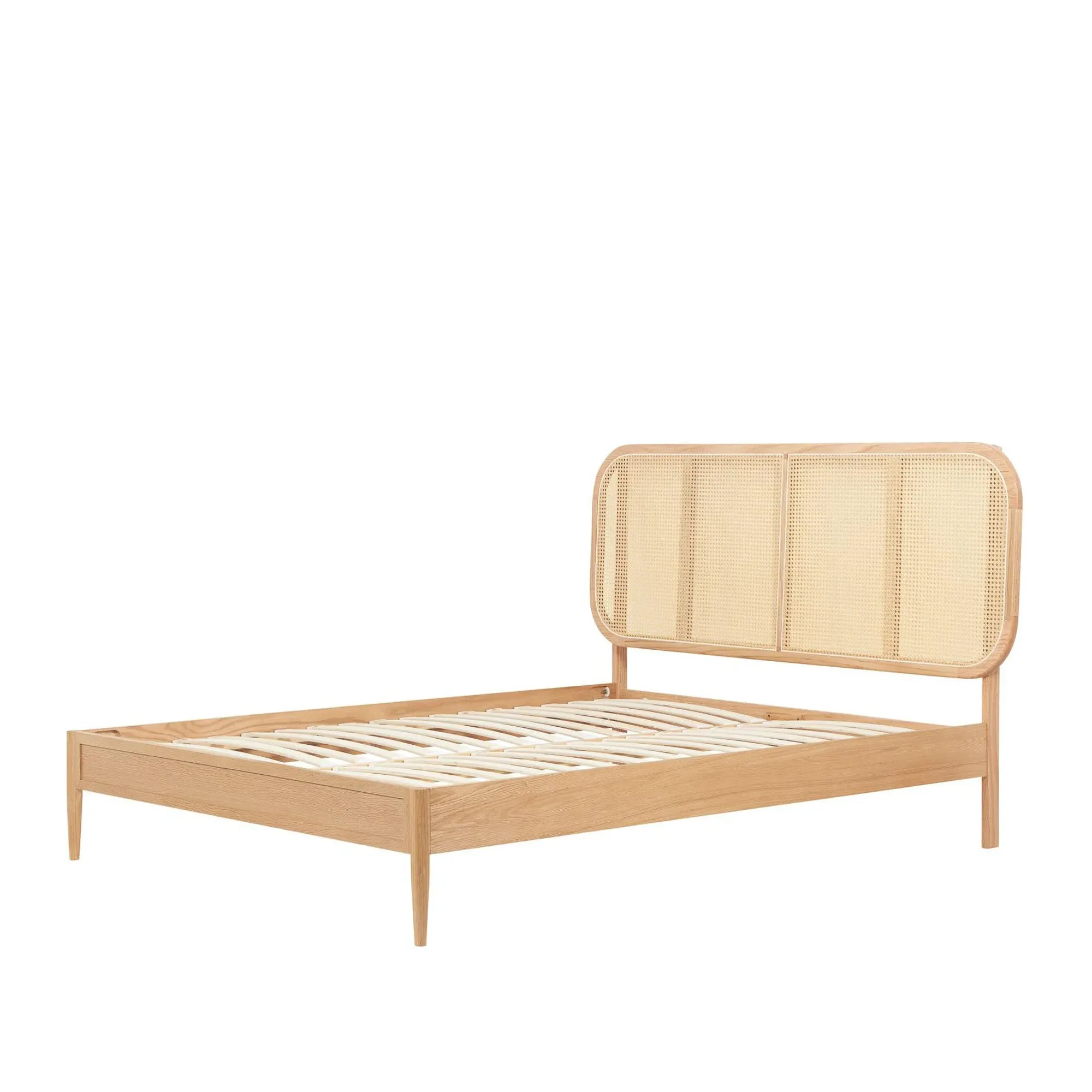 Elina Rattan Bed Frame - Oak