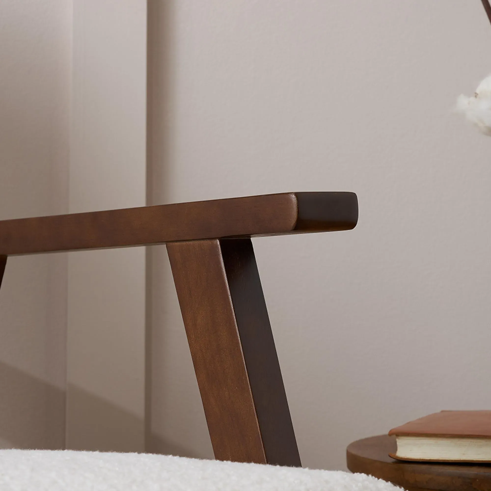 Ellwood Armchair - White, Boucle Fabric