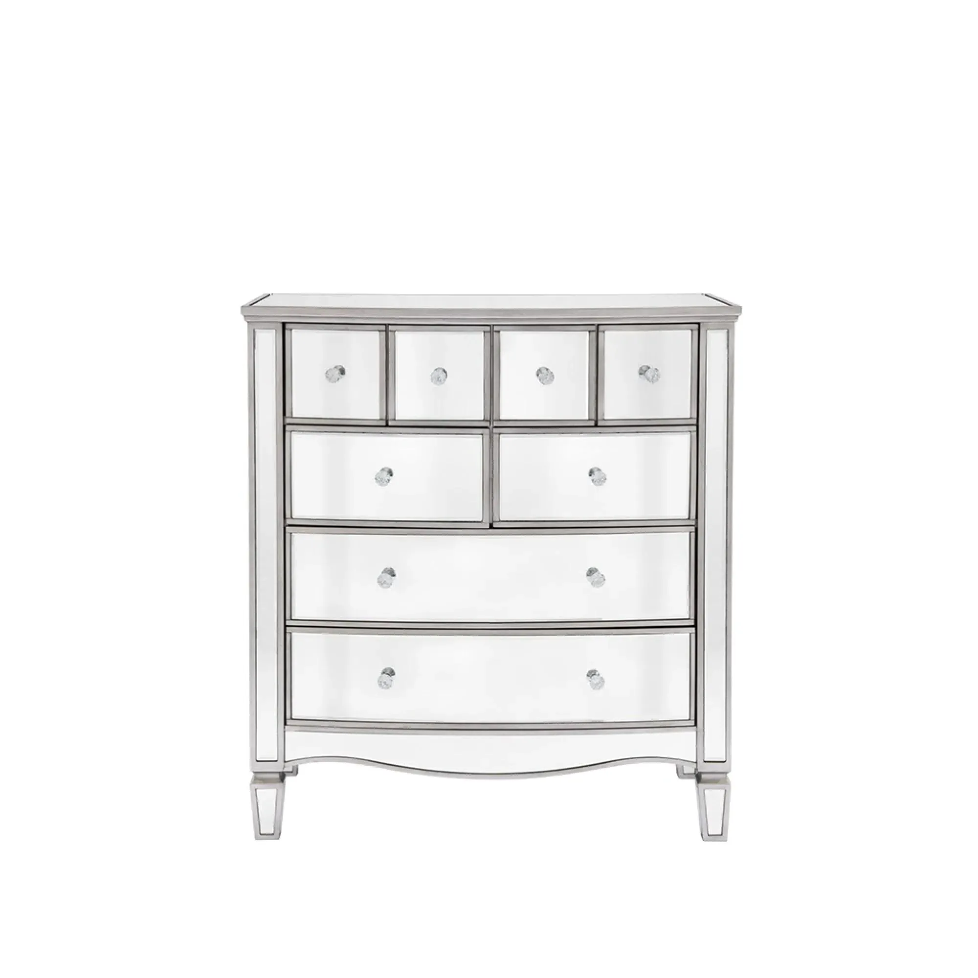 Elysee 4+4 Drawer Chest - Mirrored Glass