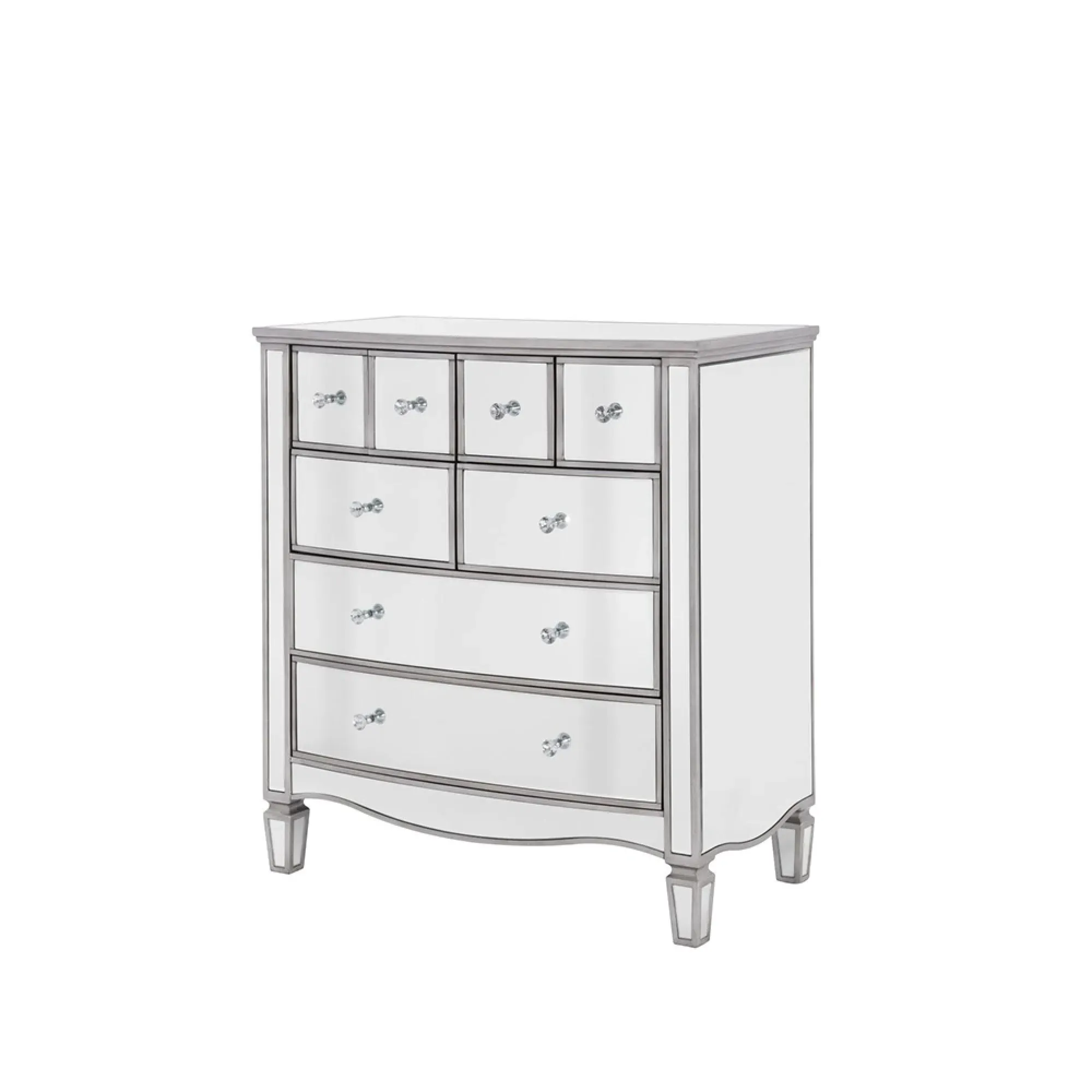 Elysee 4+4 Drawer Chest - Mirrored Glass
