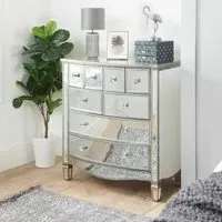 Elysee 4+4 Drawer Chest - Mirrored Glass