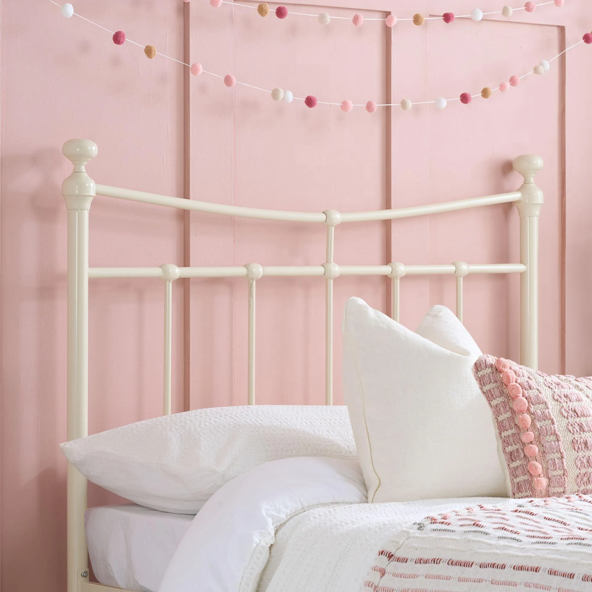 Emily Metal Bed Frame - Cream