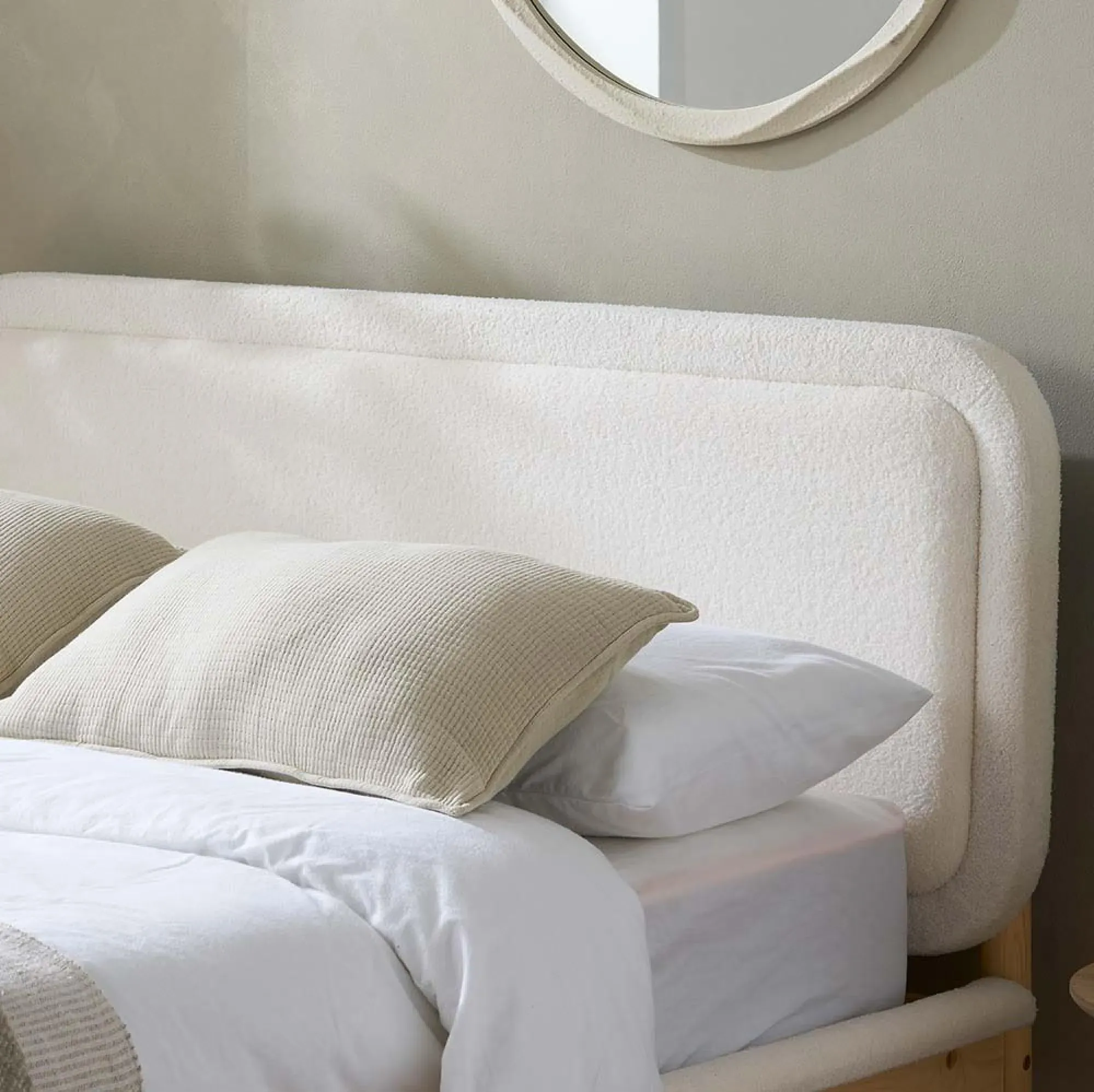 Emmi Fabric Bed - White