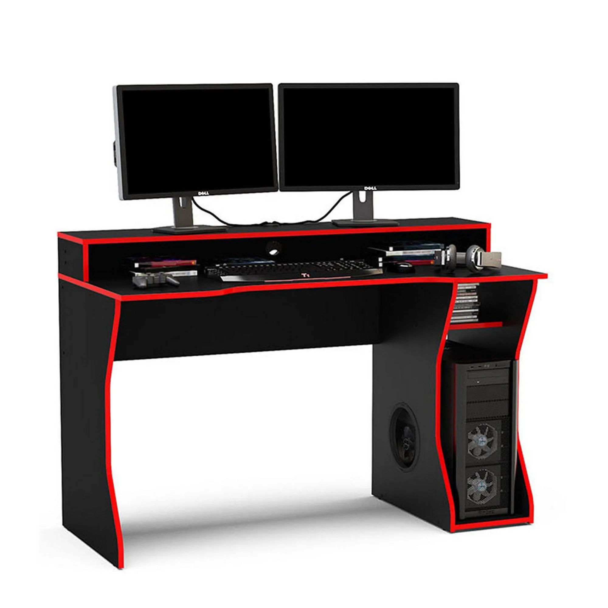 Enzo Gaming Desk - Black and Red