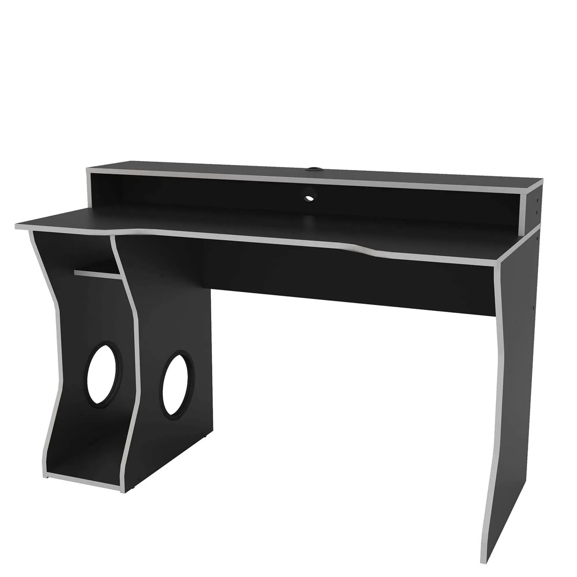 Enzo Gaming Desk - Black, Silver