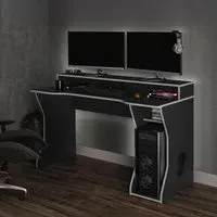 Enzo Gaming Desk - Black, Silver