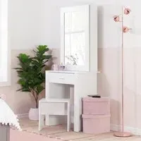 Evelyn Sliding Mirror Dressing Table - White