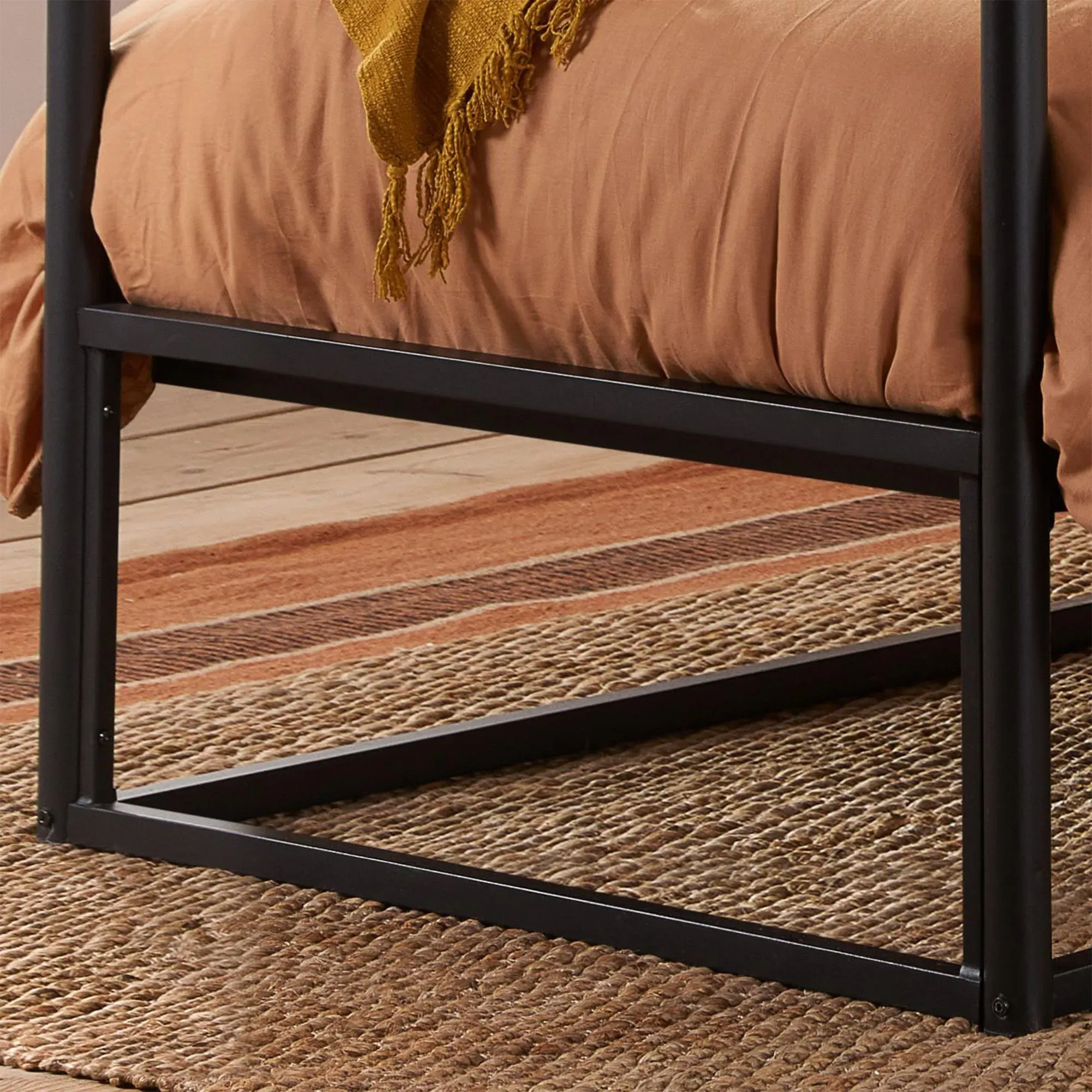 Farringdon Four Poster Bed Frame - Black, Metal