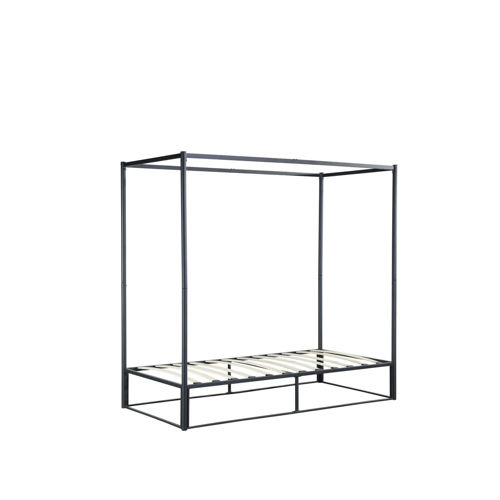 Farringdon Four Poster Bed Frame - Black, Metal