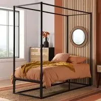 Farringdon Four Poster Bed Frame - Black, Metal