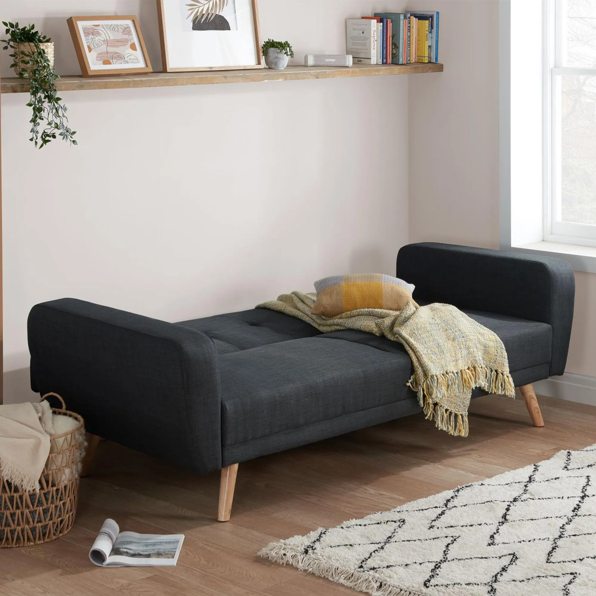 Farrow 3-Seater Sofa Bed - Grey, Fabric