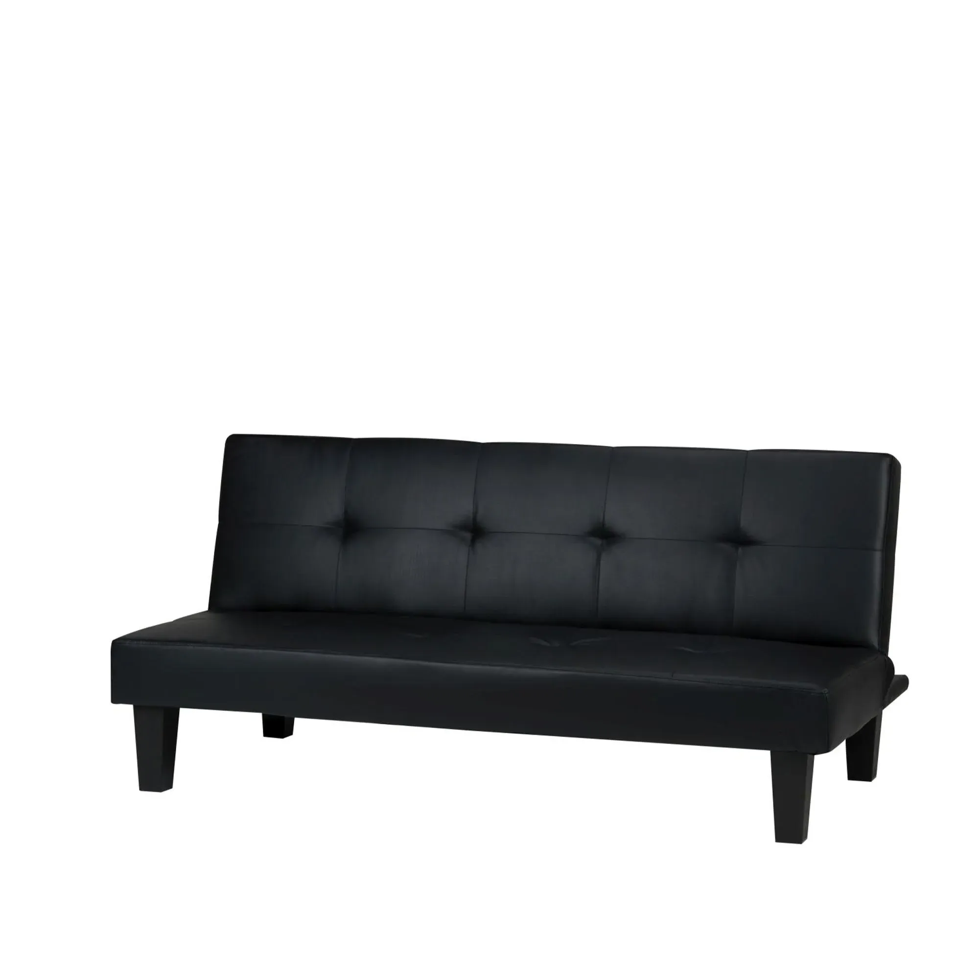 Franklin 3-Seater Click Clack Sofa Bed - Black, Faux Leather
