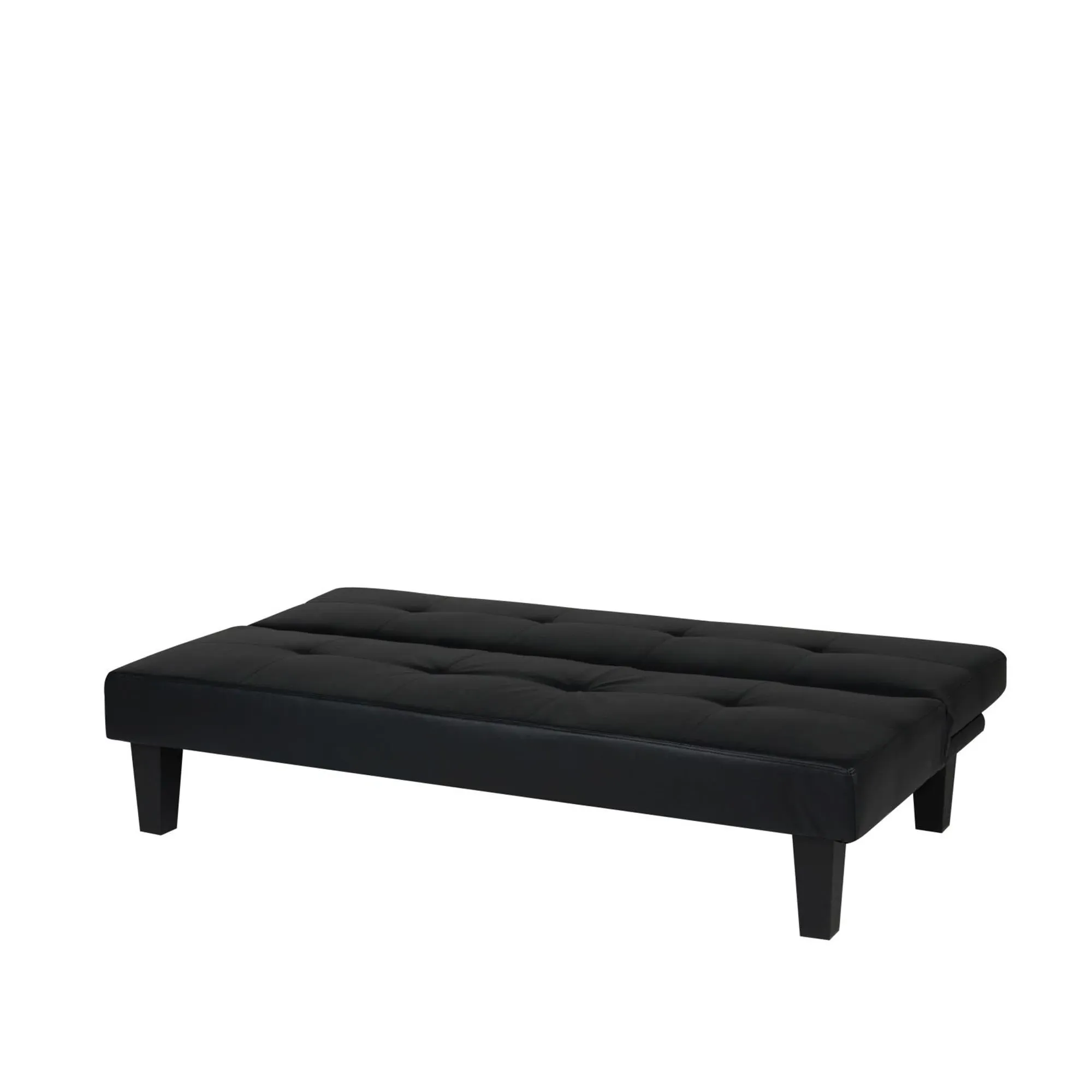 Franklin 3-Seater Click Clack Sofa Bed - Black, Faux Leather