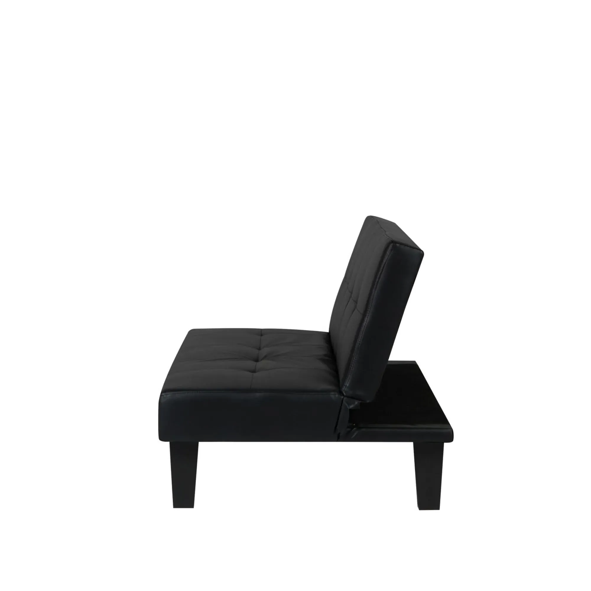 Franklin 3-Seater Click Clack Sofa Bed - Black, Faux Leather