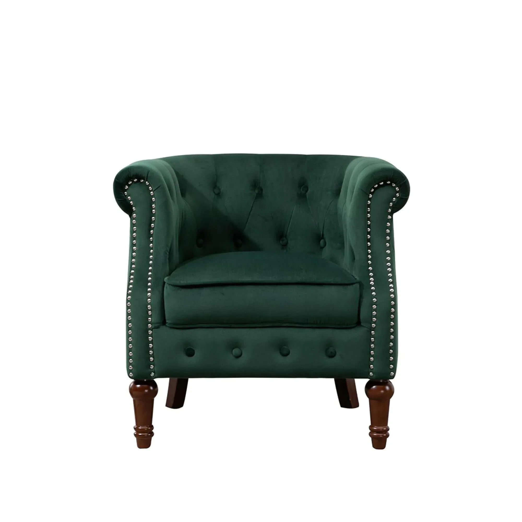 Freya Accent Chair - Green, Velvet