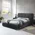 Grande Fabric Bed - Black, Crushed Velvet