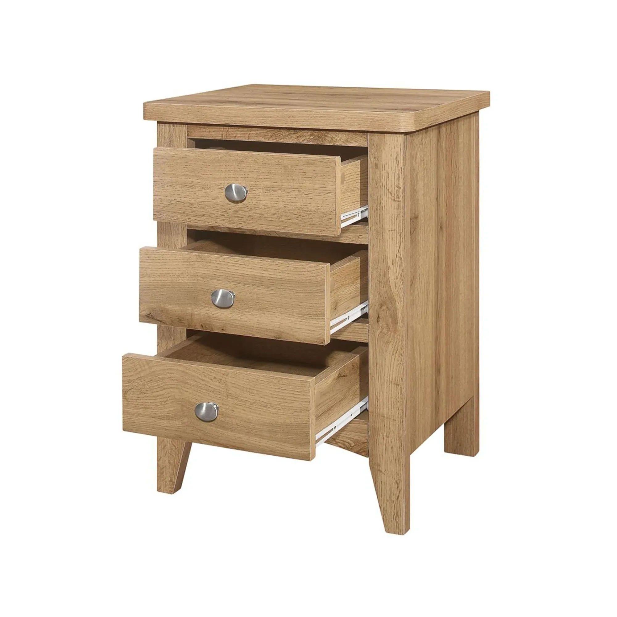 Hampstead 3 Drawer Bedside Cabinet - Oak
