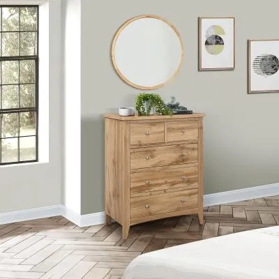 Hampstead 3+2 Drawer Chest - Oak image