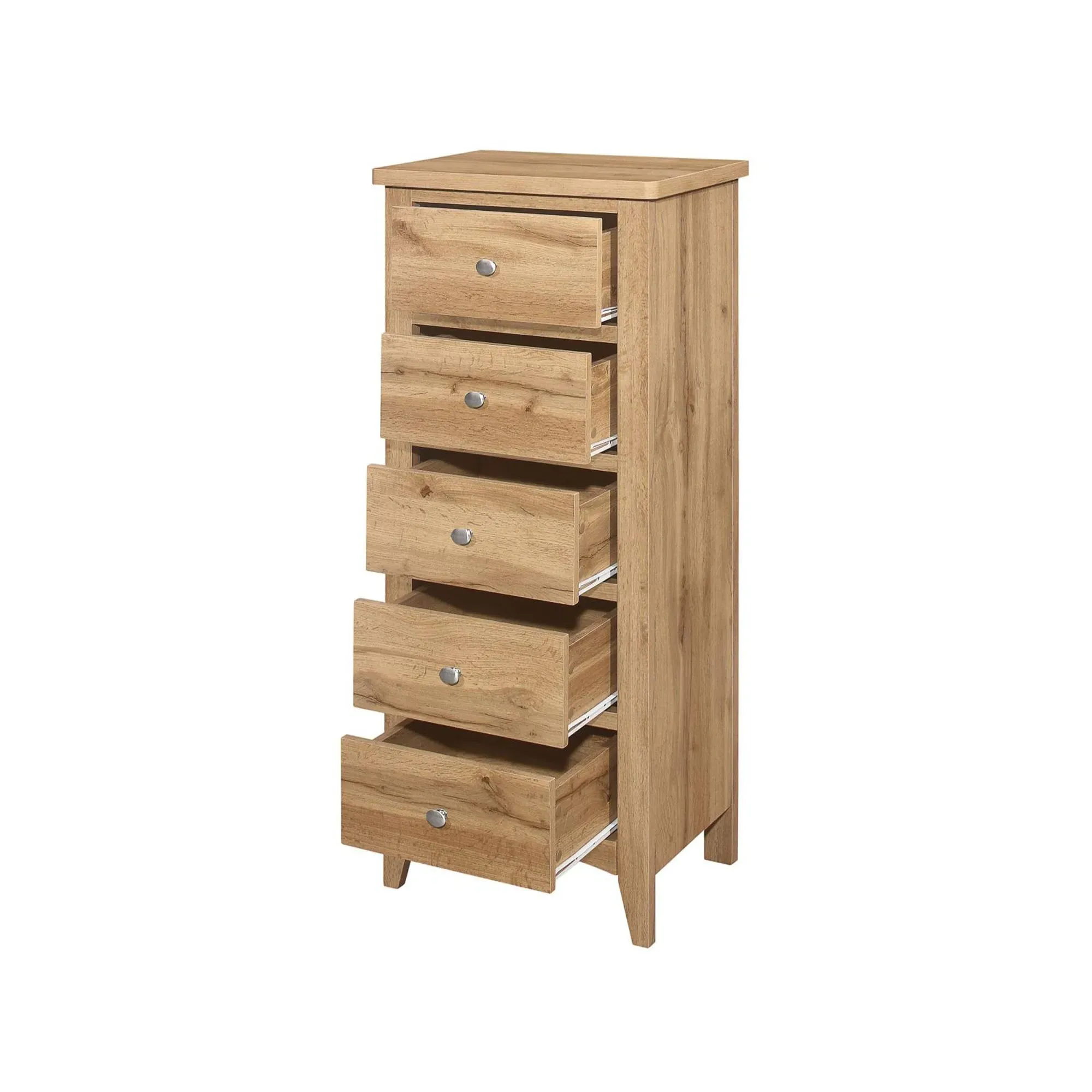 Hampstead 5 Drawer Tall Chest - Oak