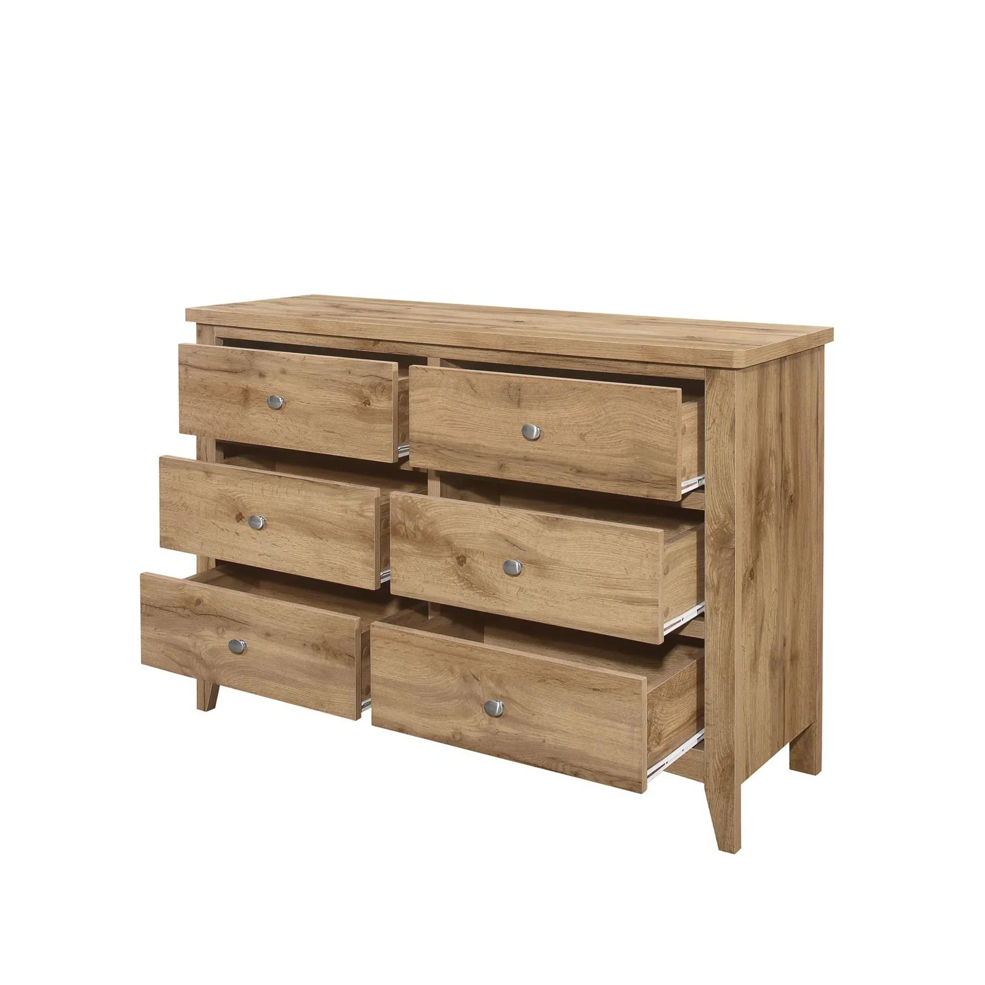 Hampstead 6 Drawer Wide Chest - Oak