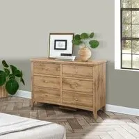 Hampstead 6 Drawer Wide Chest - Oak