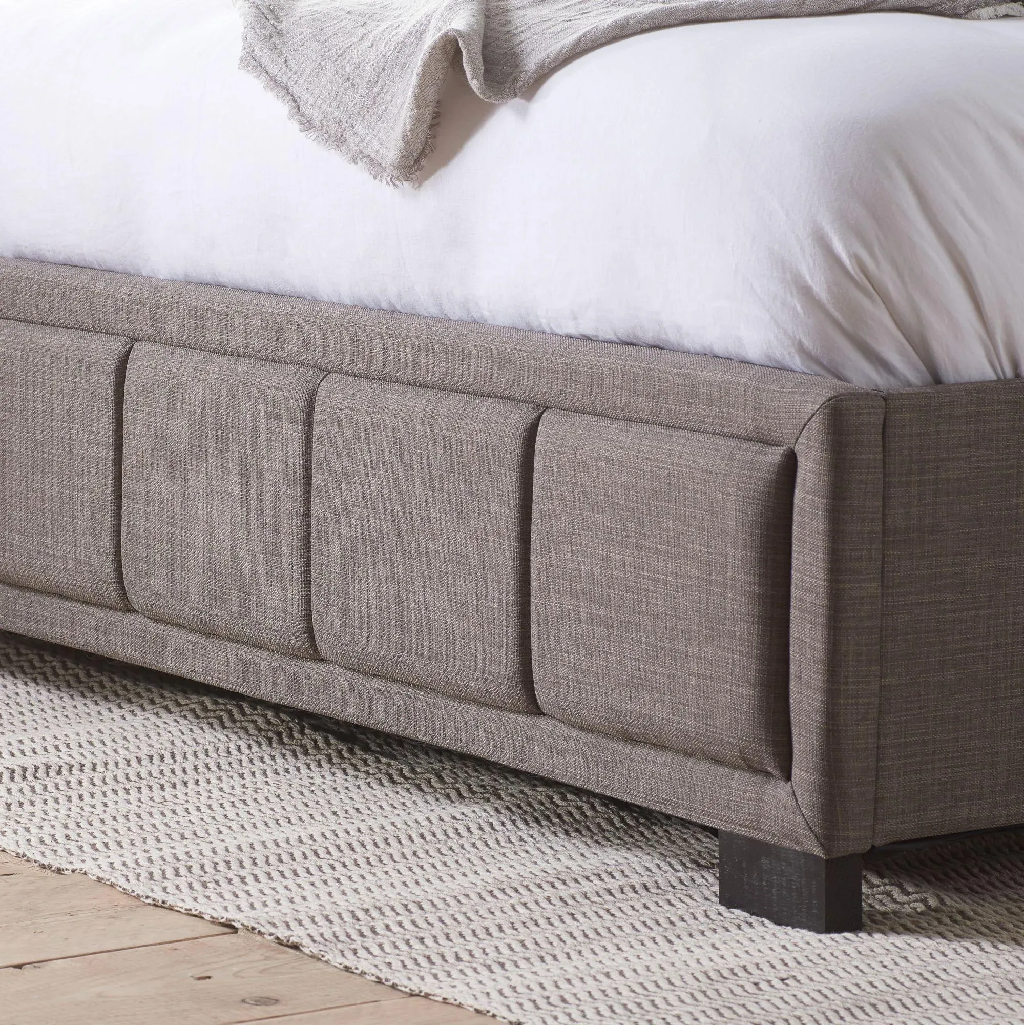 Hannover Bed Frame - Grey, Fabric