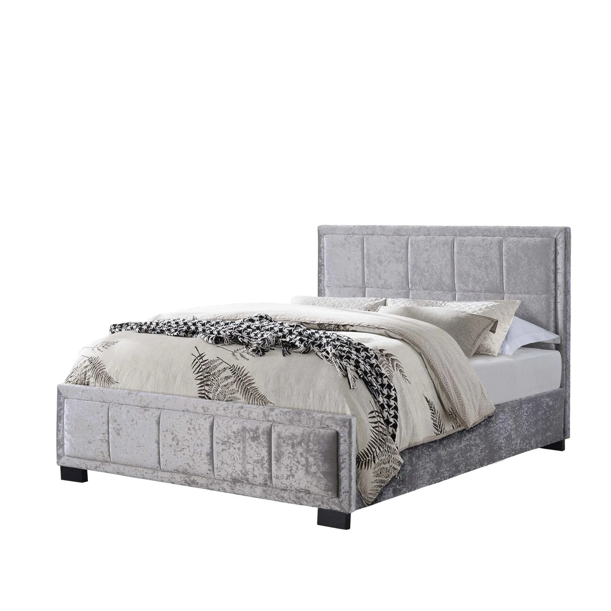 Hannover Bed Frame - Steel, Velvet