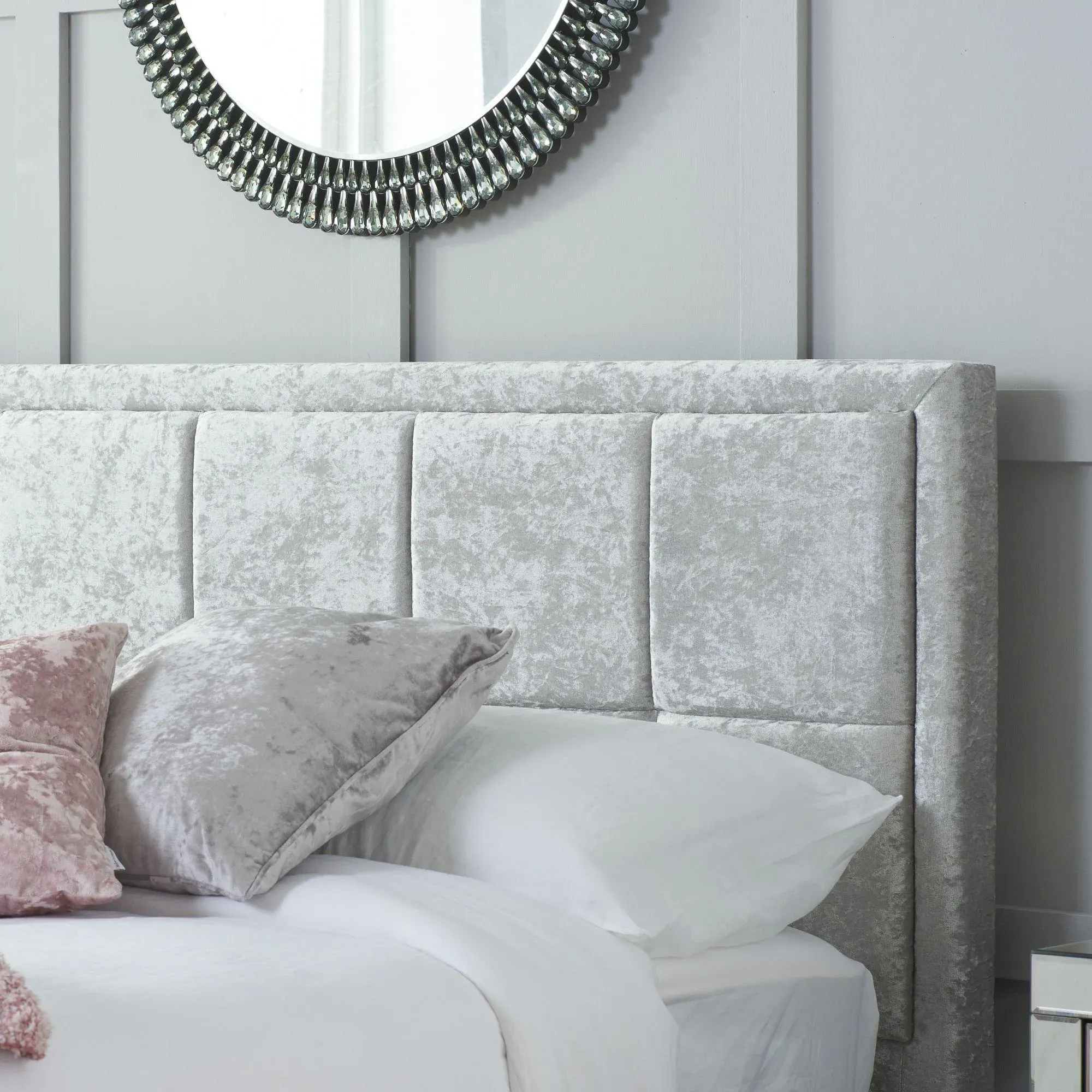 Hannover Bed Frame - Steel, Velvet