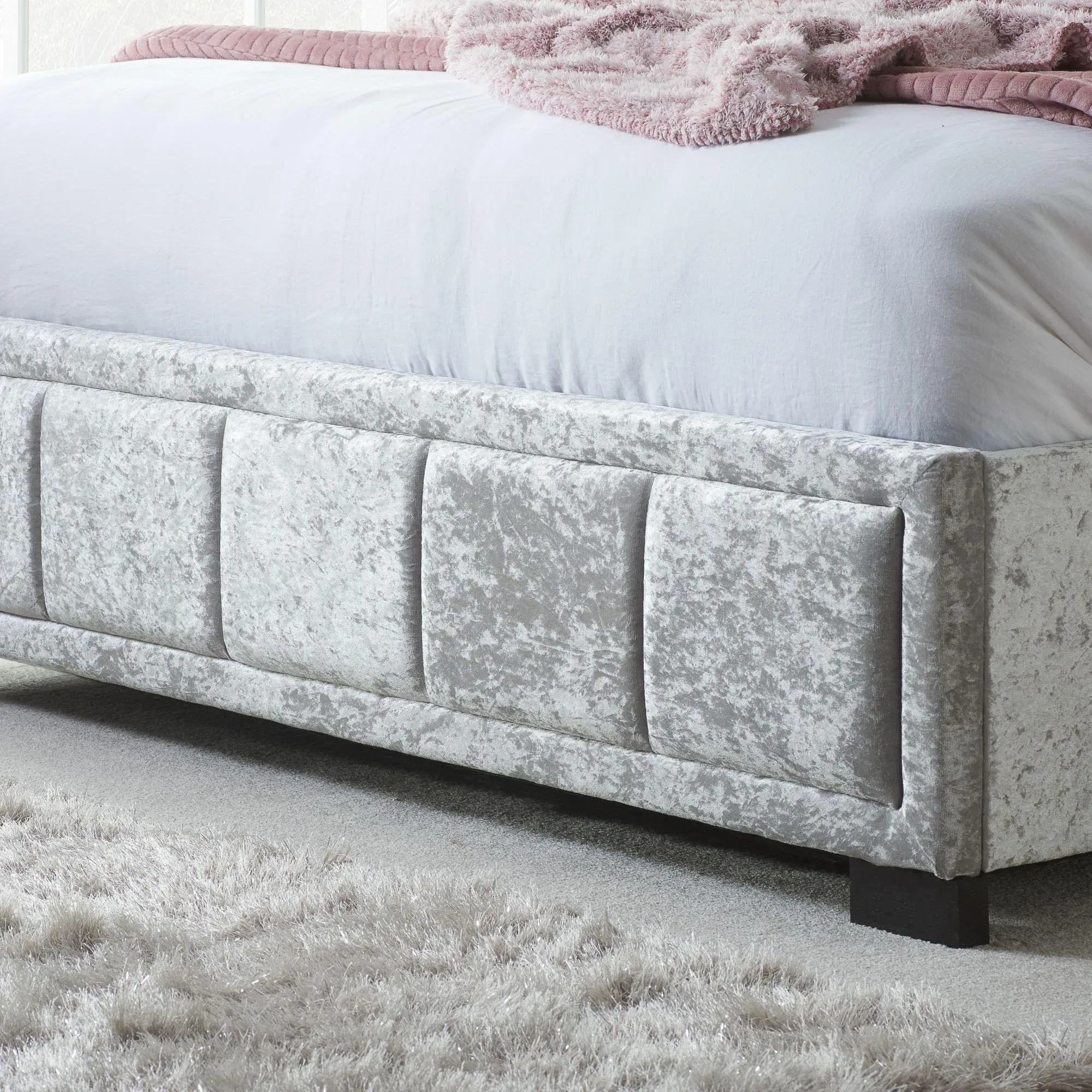 Hannover Bed Frame - Steel, Velvet